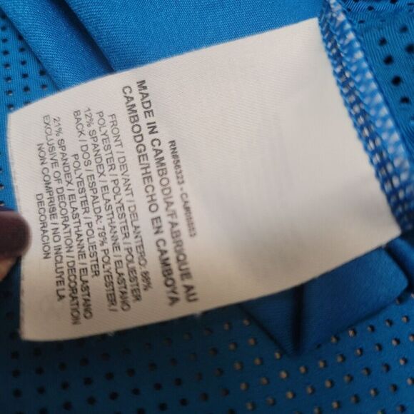 Nike Tiger Woods Collection Golf Polo Shirt Mens XL Blue TW DriFit Mesh Venting - Picture 5 of 10